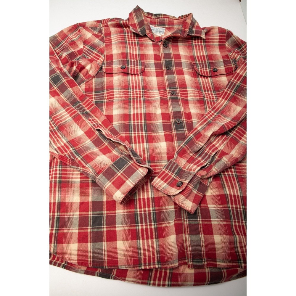 Lucky Brand Plaid Button Down Shirt Mens XL Red Flannel Long Sleeve Cotton - Picture 4 of 11
